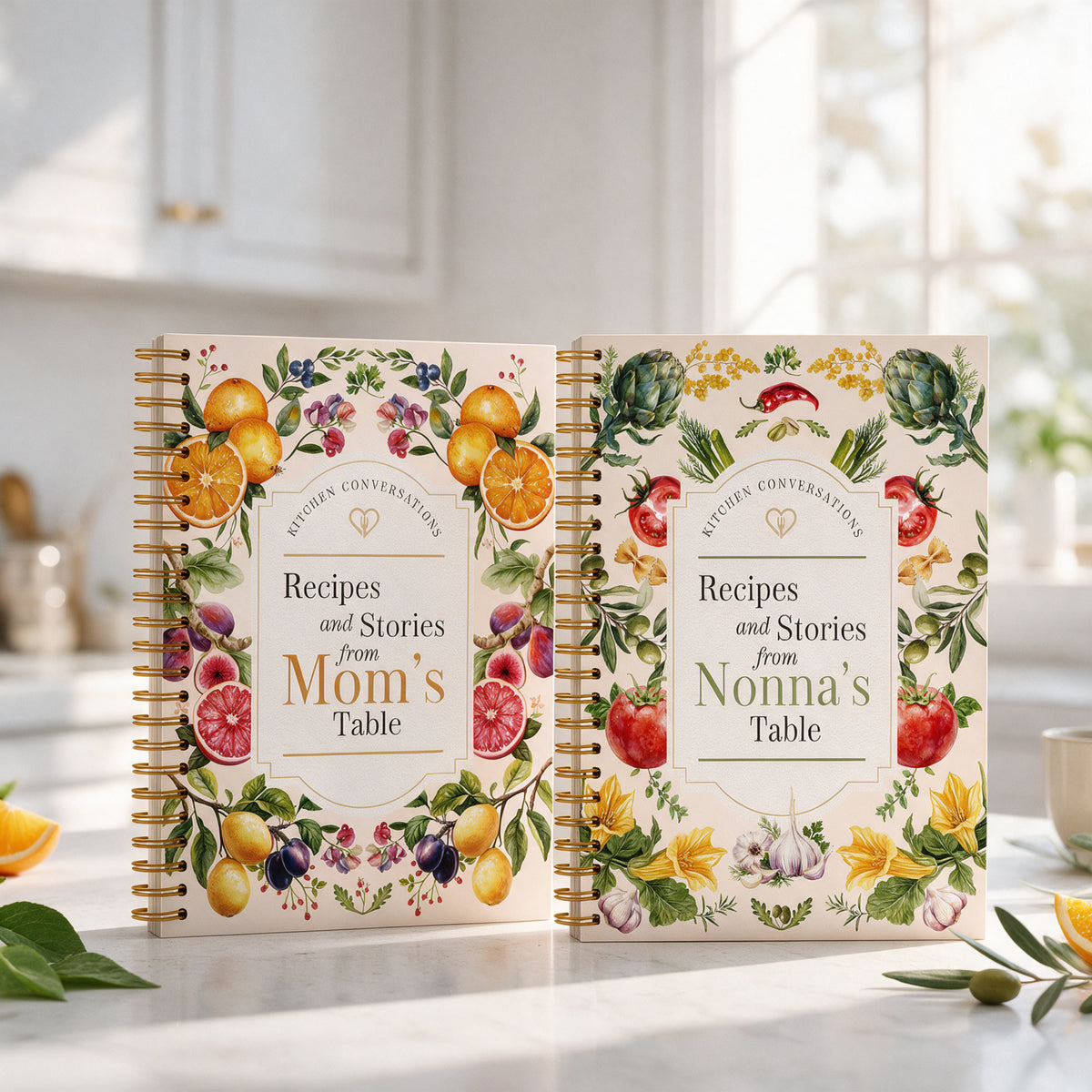 Kitchen Conversations: Mom's Table & Nonna's Table — 2-Book Gift Set